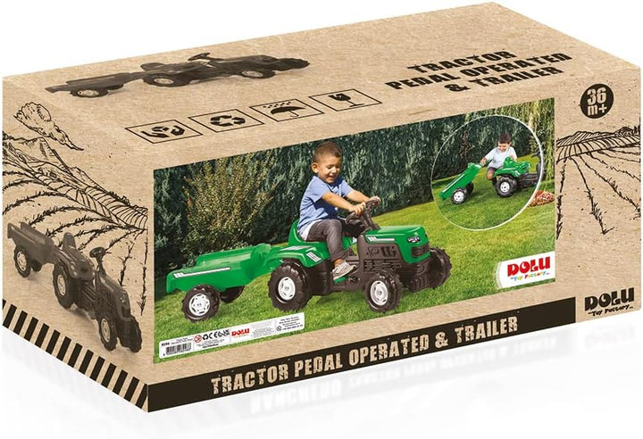Dolu Ranchero Trettraktor mit abnehmbarem Anh?nger - Kinderspielzeug auf dem Bauernhof f?r Kinder im
