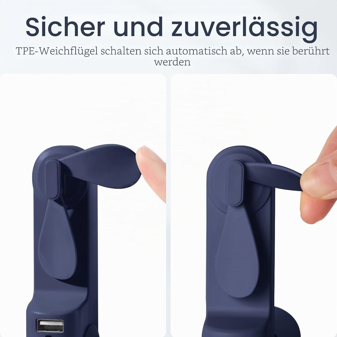 JISULIFE Handventilator, Mini Tragbarer Handventilator, Batteriebetrieben [14-21 Stunden], Wiederauf
