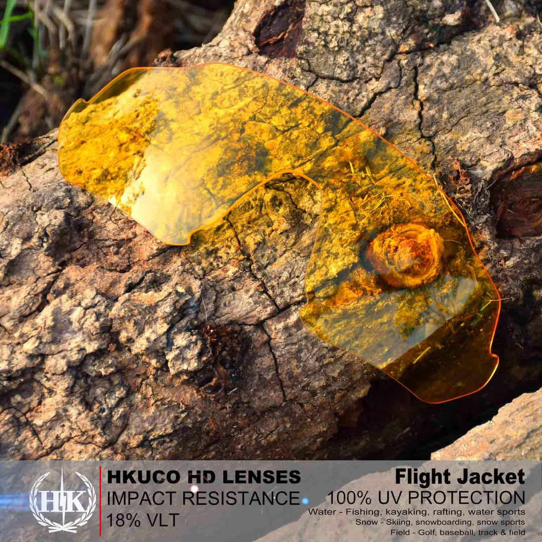 HKUCO Reinforce Transparentes Gelb&Photochromicic Polarisiert Ersatz-Brillengläser für Oakley Flight
