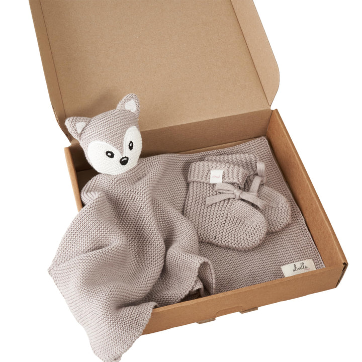 Livella Kuscheltuch „Fuchs“ mit Söckchen - Reine Bio-Baumwolle – Premium Schmusetuch, Kuscheldecke,