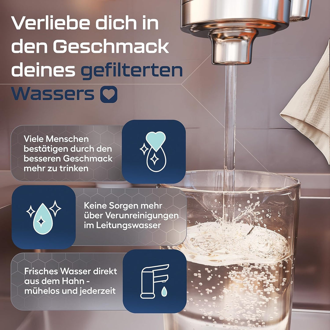 VILTARO® Wasserfilter Kartusche mit Kalkschutz | Filterkartusche für Wasserfilter Wasserhahn | Wasse