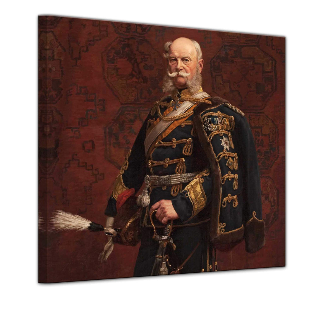 Bilderdepot24 Bild auf Leinwand | Kaiser Wilhelm I. in 80x80 cm als Wandbild | Wand-deko Dekoration