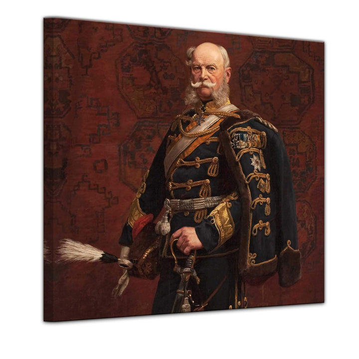 Bilderdepot24 Bild auf Leinwand | Kaiser Wilhelm I. in 80x80 cm als Wandbild | Wand-deko Dekoration