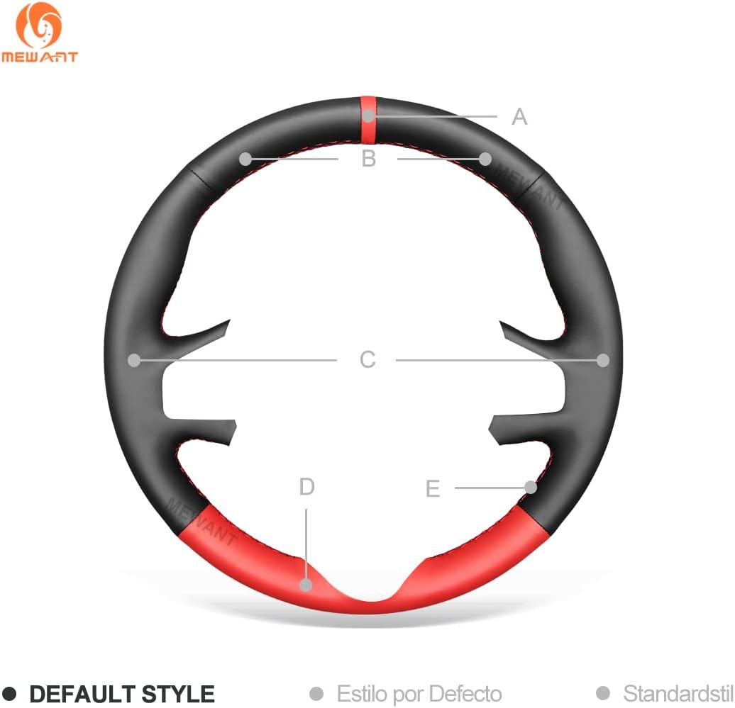 MEWANT Lenkradabdeckung aus Leder für Renault Clio 4 IV 2012-2016 / Captur 2013-2016 Stil 02: Mikrof