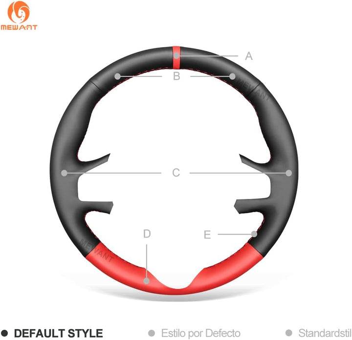 MEWANT Lenkradabdeckung aus Leder für Renault Clio 4 IV 2012-2016 / Captur 2013-2016 Stil 02: Mikrof