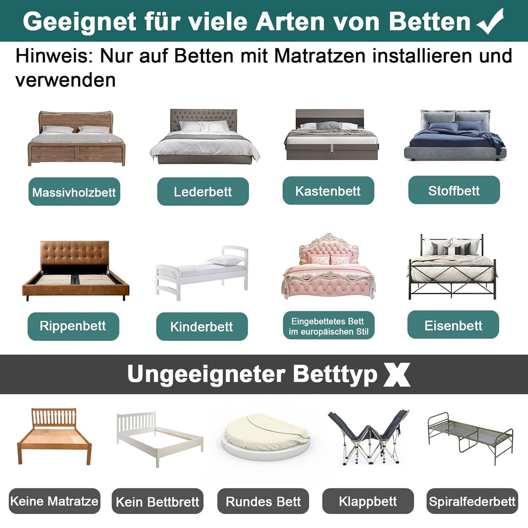 HENGMEI Bettgitter Bettschutzgitter 60cm Kinderbettgitter Höhenverstellbar Absturzsicheres Bettgitte