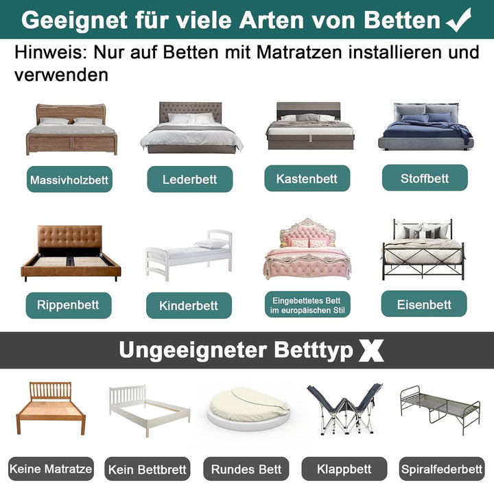 HENGMEI Bettgitter Bettschutzgitter 60cm Kinderbettgitter Höhenverstellbar Absturzsicheres Bettgitte