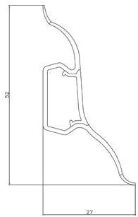 DQ-PP 16m Sockelleisten 52mm PVC Weiss Laminatleisten Fussleisten aus Kunststoff Dekore, 16m Sockell