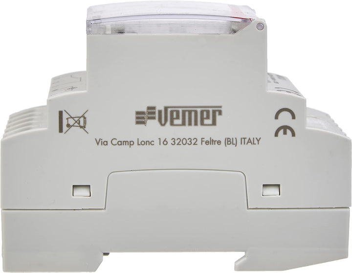 VEMER VP882500 ARVO-D Elektromechanisch Zeitschaltuhr mit Täglicher Programmierung, DIN-Schienenmont