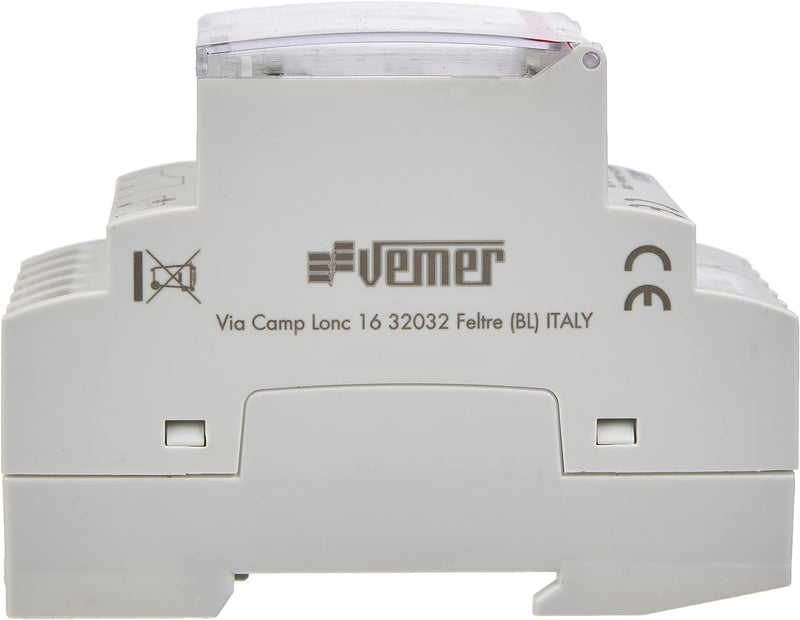 VEMER VP882500 ARVO-D Elektromechanisch Zeitschaltuhr mit Täglicher Programmierung, DIN-Schienenmont