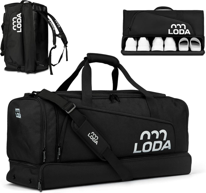 LODA Team (68L) - Sporttasche mit Schuhfach, Nassfach, Rucksackfunktion & Wertsachenfach - Perfekte