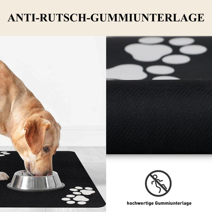 Napfunterlage Hund Katzen Futternapf Unterlage: 60 x 40 cm rutschfeste Hundenapf Unterlage Katzennap