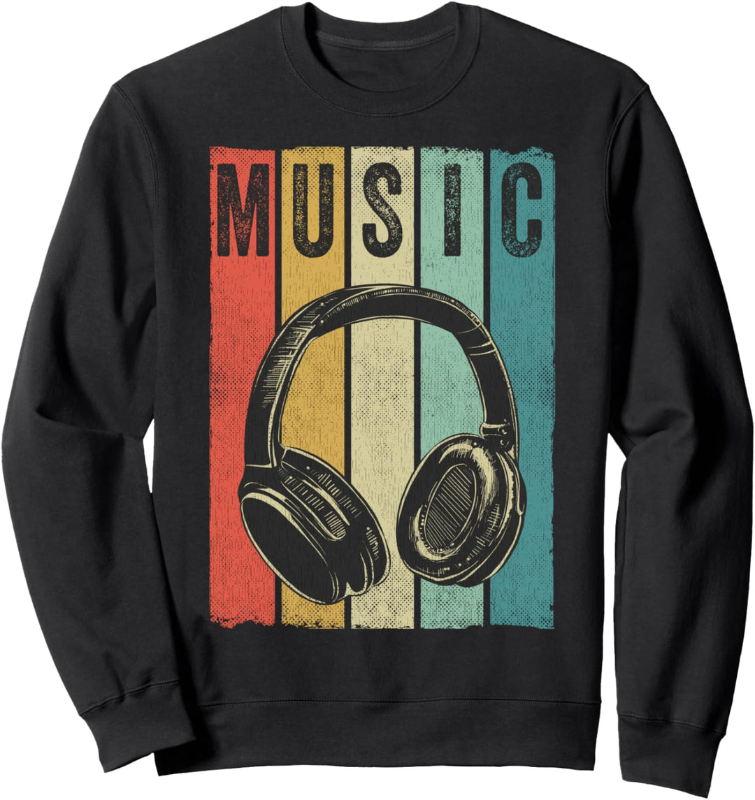 Retro Musik DJ Geschenk Musiker Kopfhörer Sweatshirt