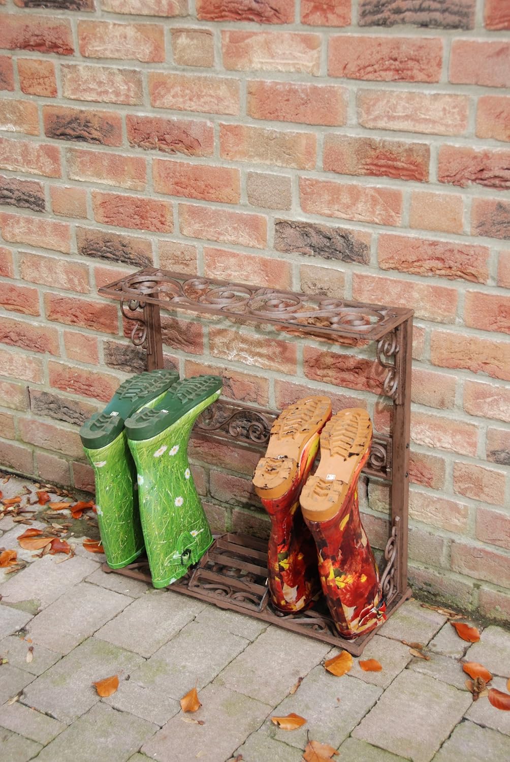 Esschert Design Stiefelhalter, Schuhablage aus Gusseisen, ca. 60 cm x 23 cm x 60 cm