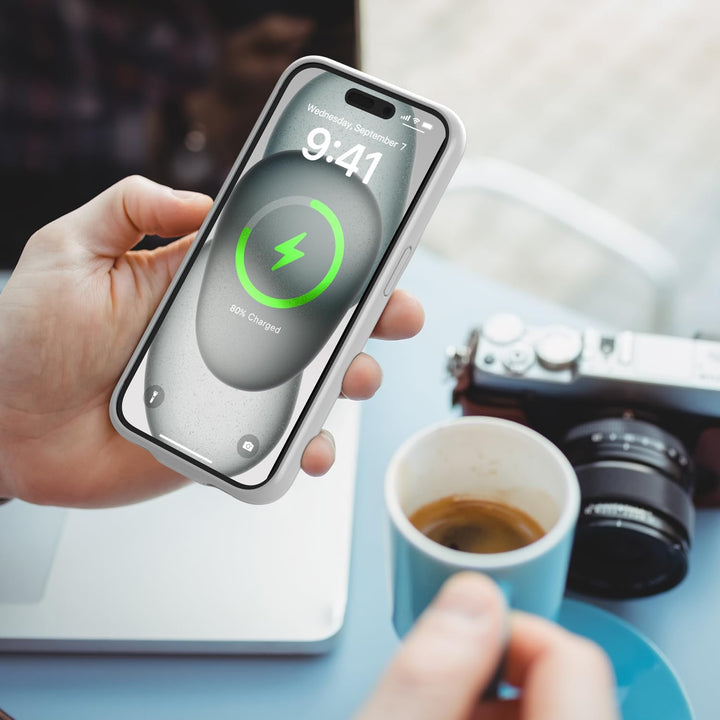 TQTHL Akkuhülle für iPhone 15 Plus, [ 6800mAh ] Zusatzakku Ladehülle Akku hülle Handyhülle,wiederauf