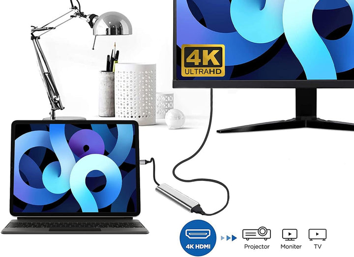 GKEAPZA USB C auf HDMI Adapter 5IN1 Typ C Hub mit 3.5mm Jack, 4K HDMI, PD 60W, USB 3.0, für Type C L