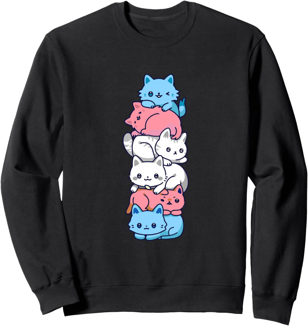 Transgender Stolz Katze LGBT Trans Flagge Nette Katzen Sweatshirt