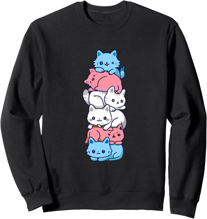 Transgender Stolz Katze LGBT Trans Flagge Nette Katzen Sweatshirt
