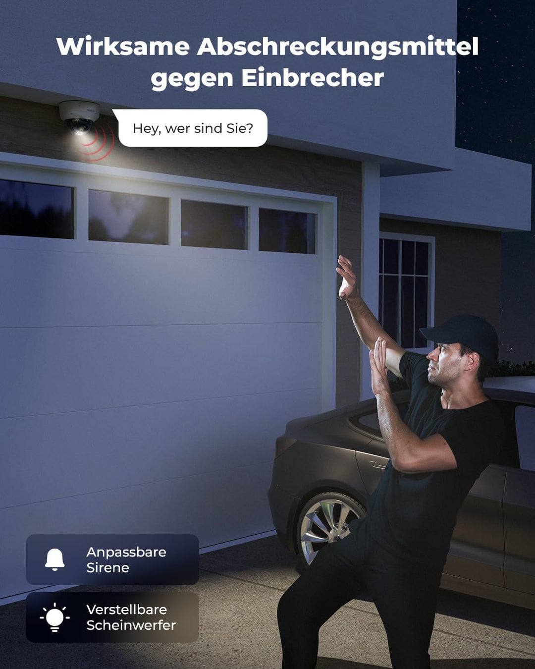 Reolink 4K PoE Überwachungsskamera mit Spotlights, 5X optischem Zoom, IP Kamera aussen mit Farbnacht