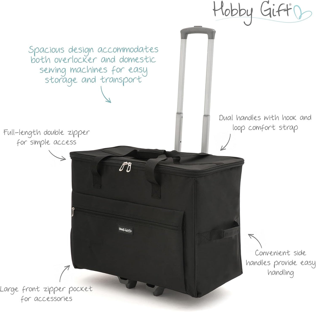 Hobby Gift MRSTLBLK Nähmaschinen-Aufbewahrungs-Trolley-Tasche, Stoff, Schwarz, 35 x 61 x 45cm 35 x 6