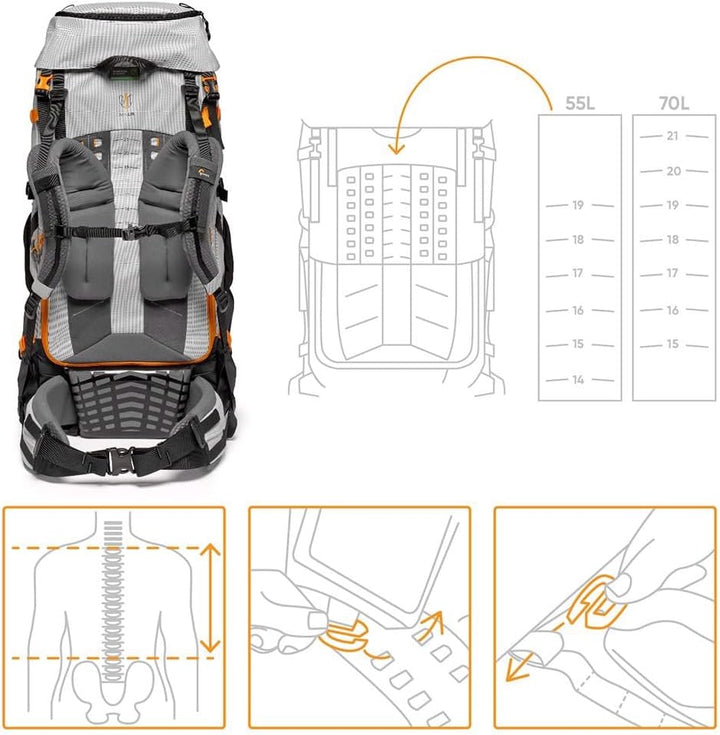 Lowepro PhotoSport PRO BP 70L, Rucksack für Spiegelreflex- & Spiegellose Kameras, Zugriff auf Vorder