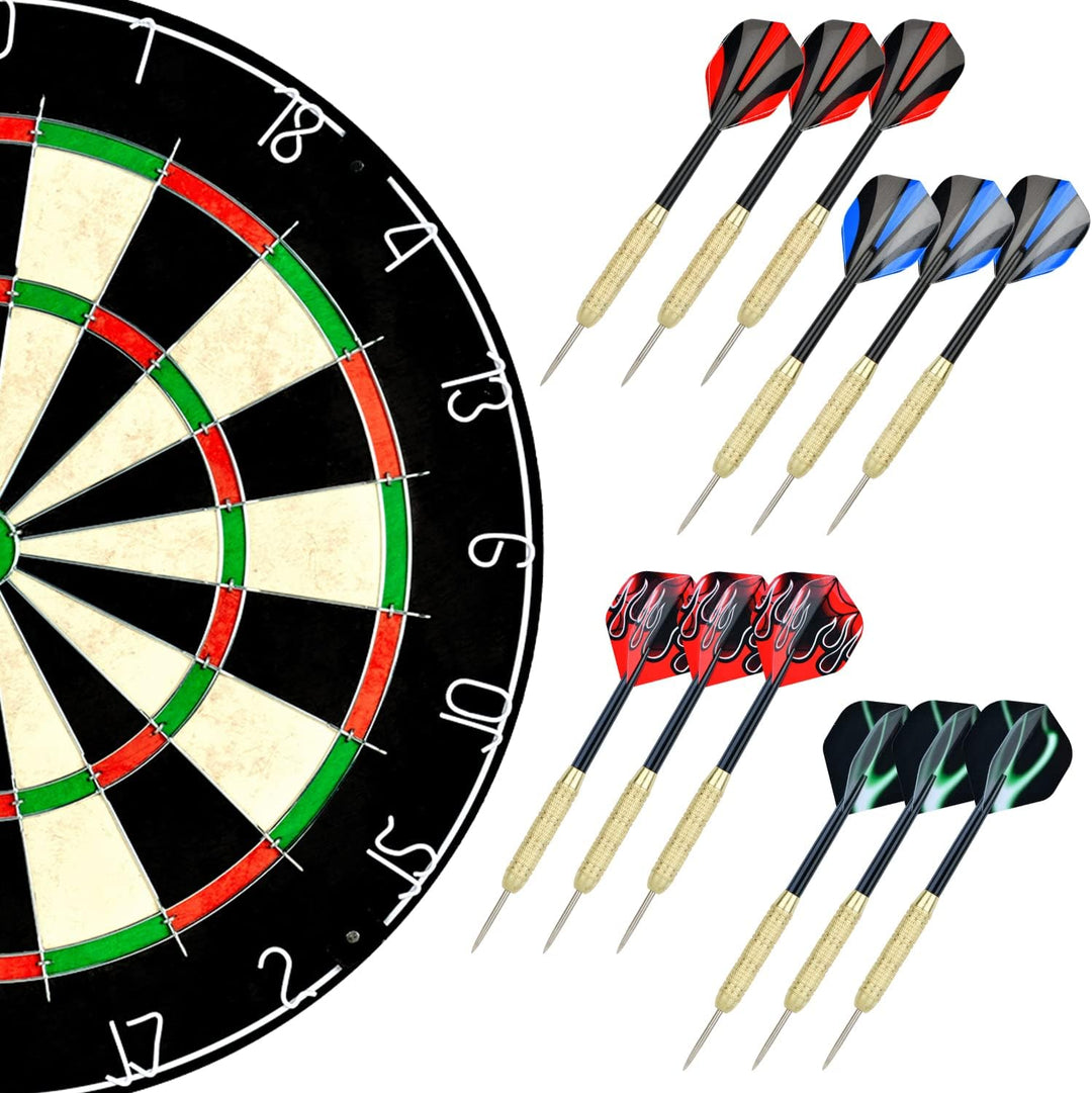Linkvisions Dartscheibe mit klammerfreiem Bullseye, 18 g Stahlspitze, Dartscheiben-Montagesets entha