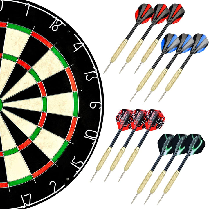 Linkvisions Dartscheibe mit klammerfreiem Bullseye, 18 g Stahlspitze, Dartscheiben-Montagesets entha