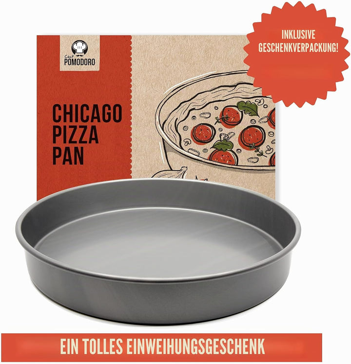 Chef Pomodoro Pizzablech – Pizzapfanne - Pizza Backblech – Pizza Blech – Pizza Pan – Chicago Style P