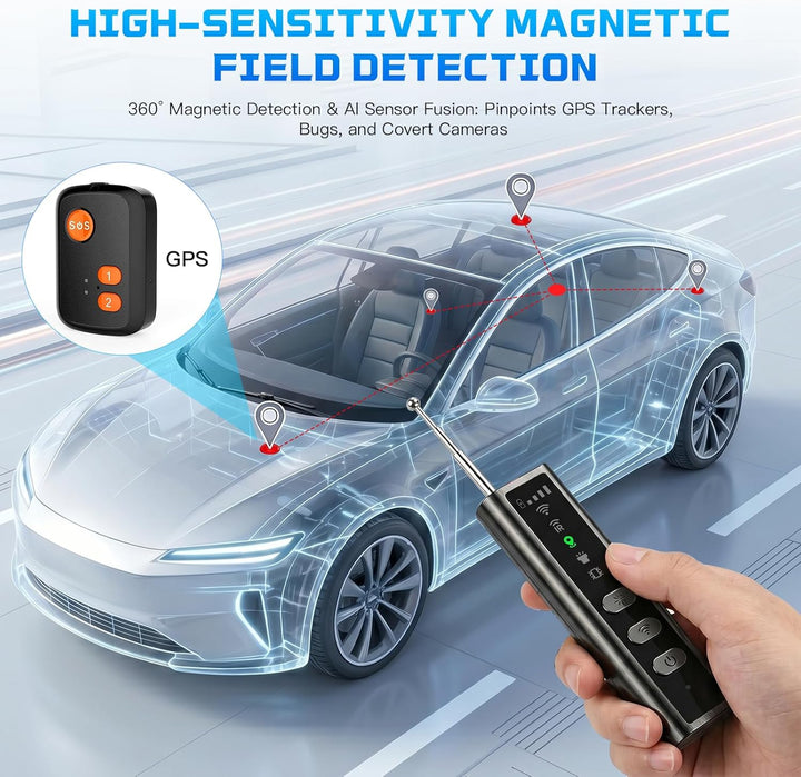 Wanzen Detektor Kamera Detektor Versteckte Kamera Detektor mit 5 Stufen Hidden Camera Detector RF Wi