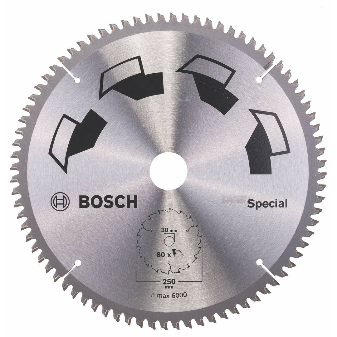 Bosch DIY Kreissägeblatt Special für verschiedene Materialien (Ø 250 mm, 80 Zähne), 250 mm
