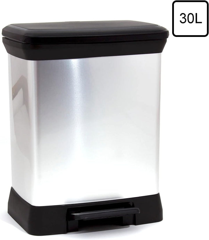 CURVER Abfalleimer, Silber, 30 L