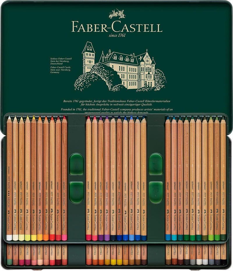 Faber-Castell 112160 - Farbstift Pitt Pastell, 60er Metalletui 60 Stück (1er Pack) Single, 60 Stück