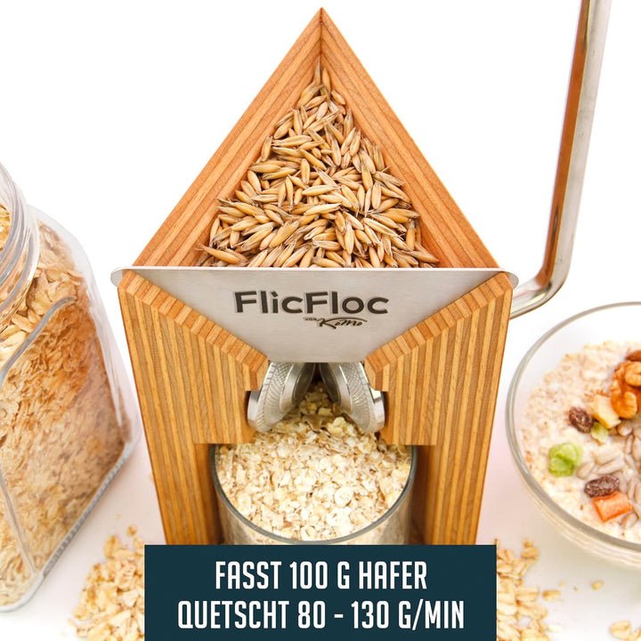 KoMo FlicFloc Flockenquetsche (Haferquetsche) - Haferflocken für dein Müsli oder Porridge im Handumd