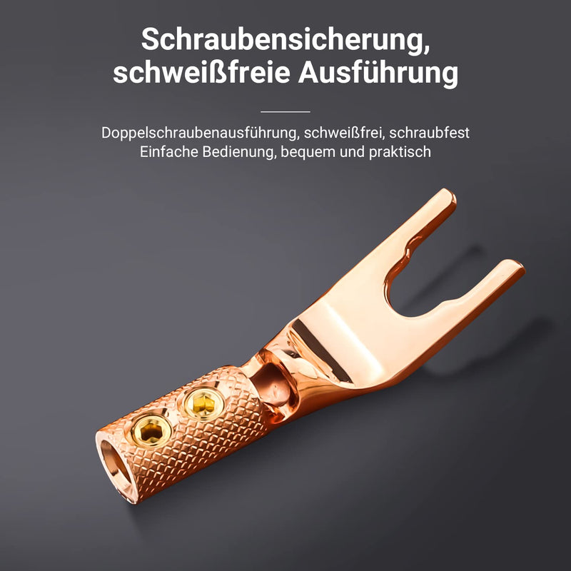 Tertullus 8 Stück Reines Kupfer HiFi Kabelschuhe Lautsprecher Schrauben High End Y-Stecker kabelschu