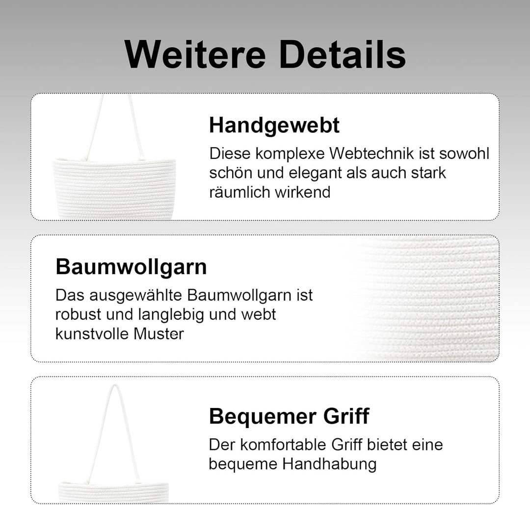 DYOUen Vielseitiger Hänge-Organizer aus gewebtem Baumwollseil für Bad, Kinderzimmer und Schlafzimmer
