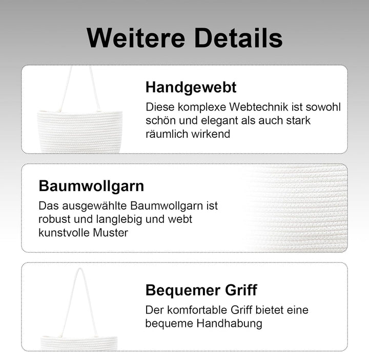 DYOUen Vielseitiger Hänge-Organizer aus gewebtem Baumwollseil für Bad, Kinderzimmer und Schlafzimmer