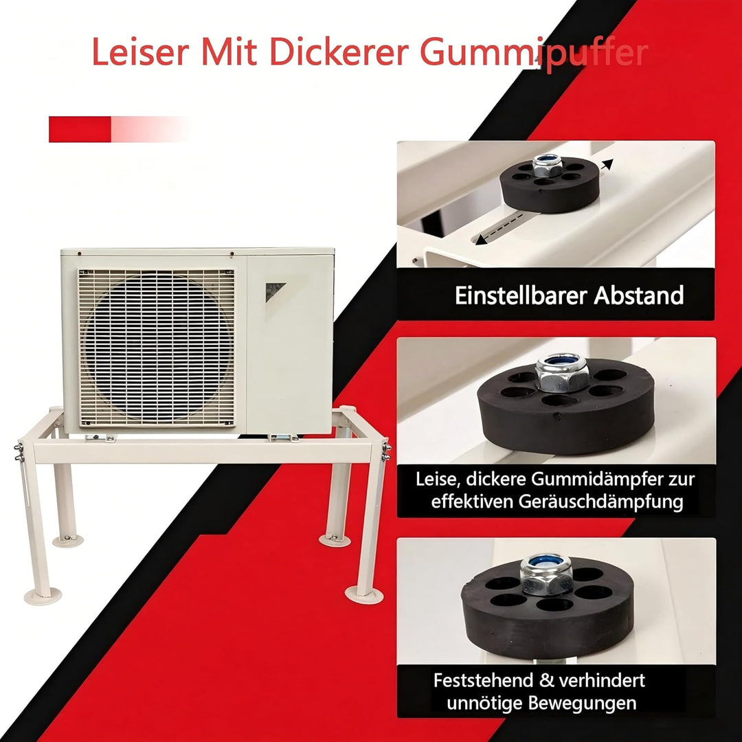 Wostore Wärmepumpe Bodenständer Klimaanlage Bodenkonsole Klimaständer Gestell bis 140 kg 9000-24000