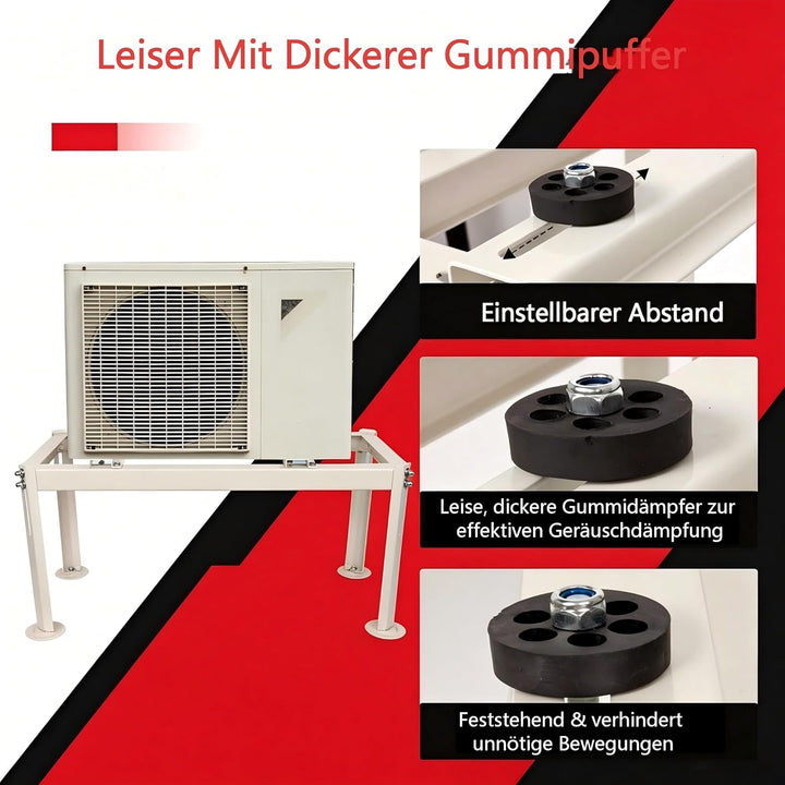 Wostore Wärmepumpe Bodenständer Klimaanlage Bodenkonsole Klimaständer Gestell bis 140 kg 9000-24000