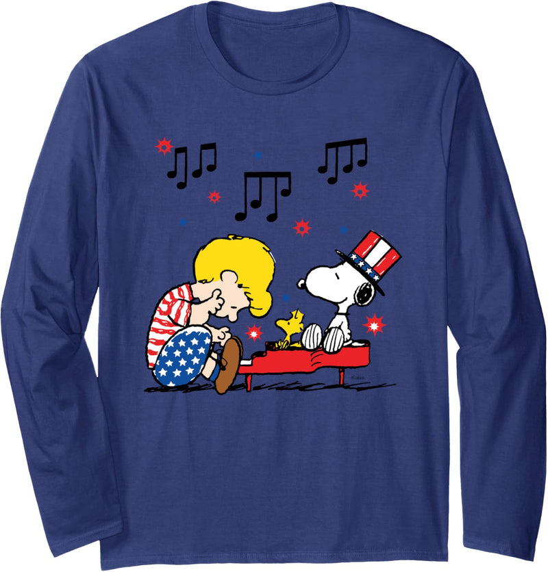 Peanuts Schroeder und Snoopy Americana Langarmshirt