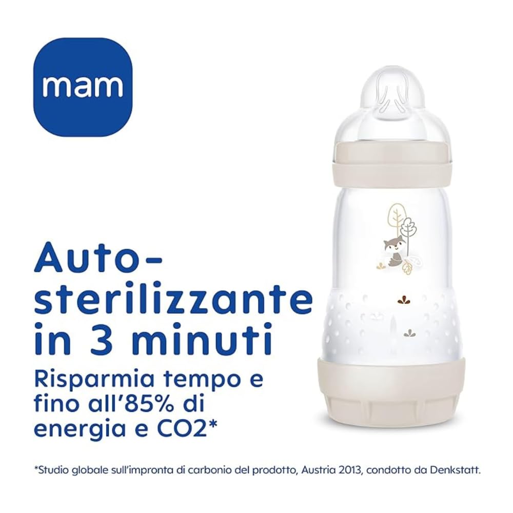 MAM Easy Start Babyflasche, 160 ml (2er-Set), Set mit 2 Anti-Kolik-Flaschen für gemischtes Stillen,