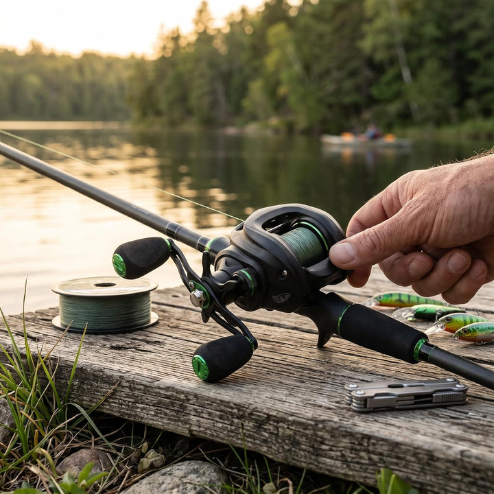 1PCS Angelrolle, Eva Spinnrollen für die Linke/rechte Hand HL Metal Baitcasting Angelrolle Angelzube