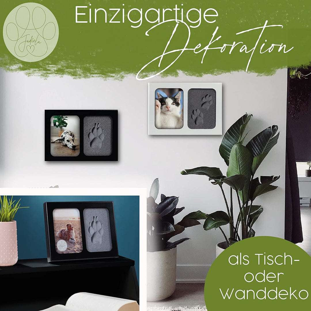 Jadiela Pfotenabdruck Set Hund oder Katze 3D Bilderrahmen Abdruck Hundepfote Geschenk Hund, Pfotenab