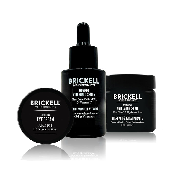 Brickell Men's Products advanced anti-aging-routine, nachtgesichtscreme, vitamin c gesichtsserum und