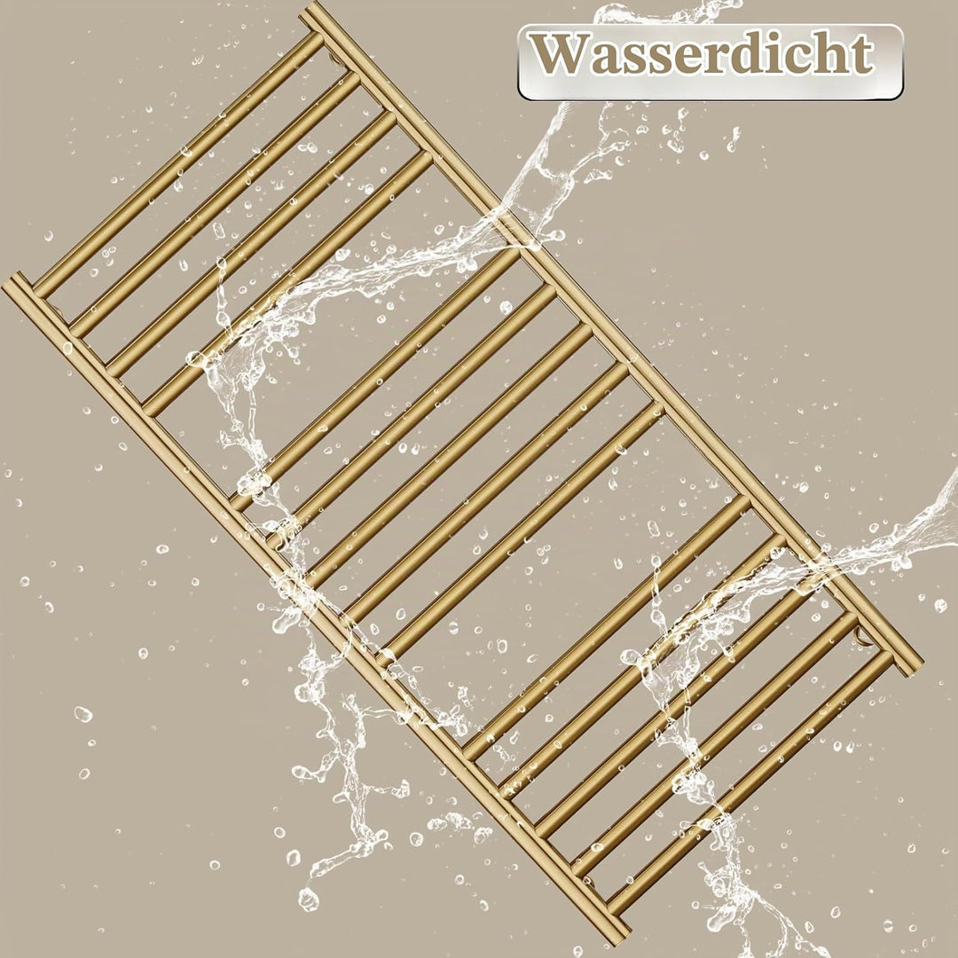 SWHC Badheizkörper Elektrisch Gold Handtuchheizkörper Elektrisch 110 x 52 x 12 cm Heizkörper Heizung