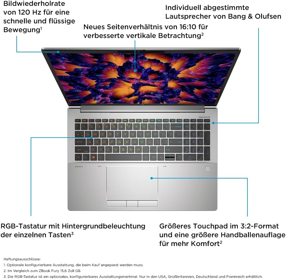 HP ZBook Fury 16 G9 Mobile Workstation Laptop | 16" IPS WUXGA-Bildschirm | Intel Core i7-12800HX | 1