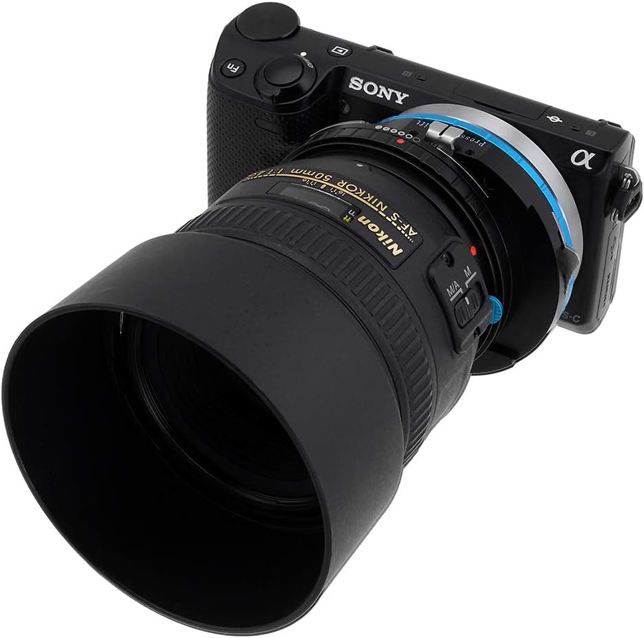 Fotodiox Pro Shift Lens Mount Adapter Compatible with Nikon F-Mount G-Type Lenses on Sony E-Mount Ca