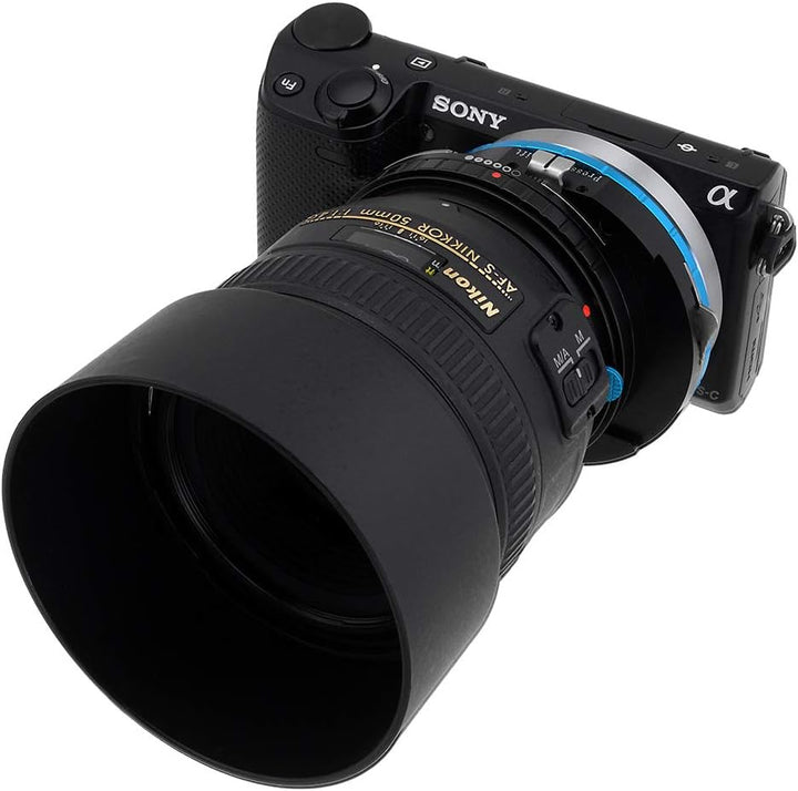 Fotodiox Pro Shift Lens Mount Adapter Compatible with Nikon F-Mount G-Type Lenses on Sony E-Mount Ca