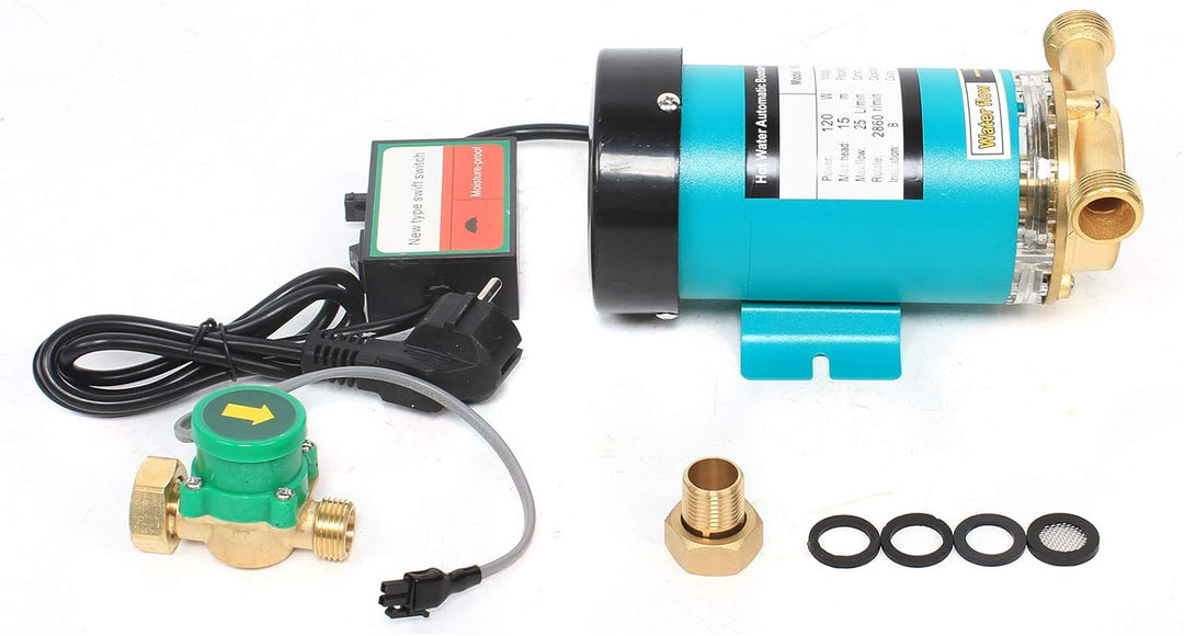 120W Druckerhöhungspumpe Zirkulationspumpe Warmwasser 25l/min Umwälzpumpe Automatische Booster Pumpe