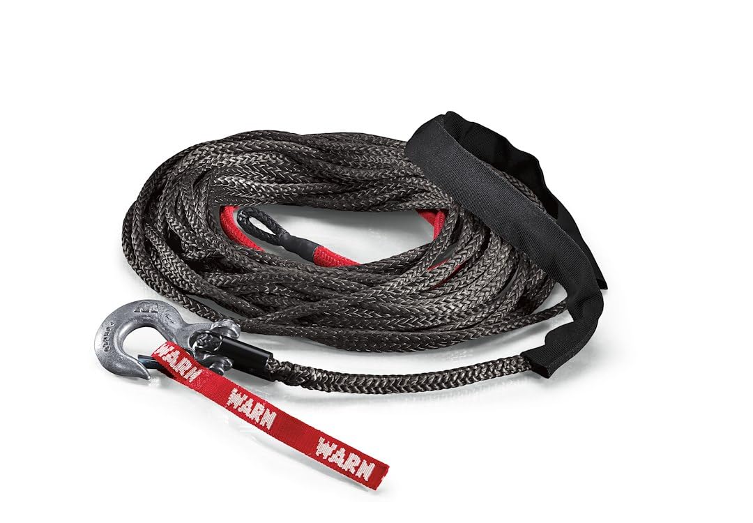 WARN Spydura 88468 Seilwinde, synthetisch, mit drehbarem Hakenende, 0,9 cm Durchmesser x 20,3 m Läng