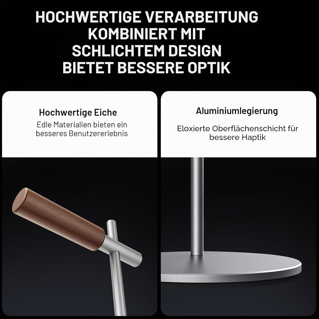 Kopfhörerständer aus Eichenholz, Headset Ständer für Schreibtisch, Universal Halterung Halter für Ai